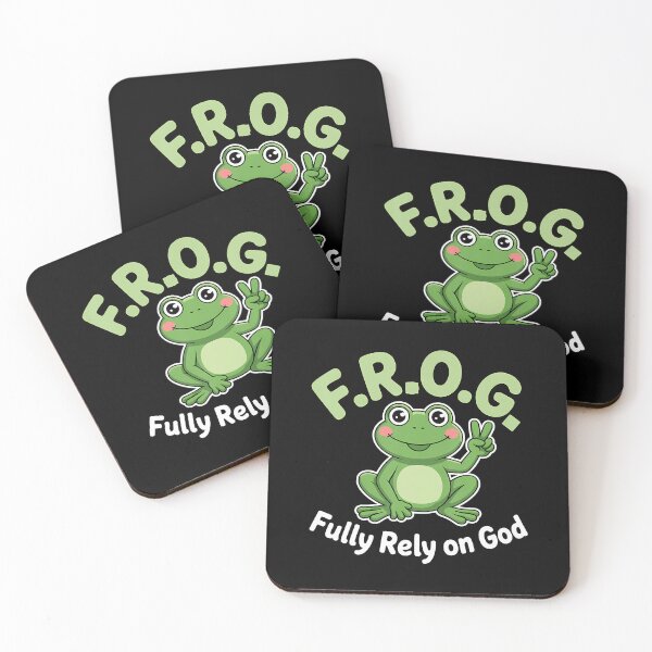 Item preview, Frog Fully Rely On God Christian Quote designed and sold by JaneJanie.