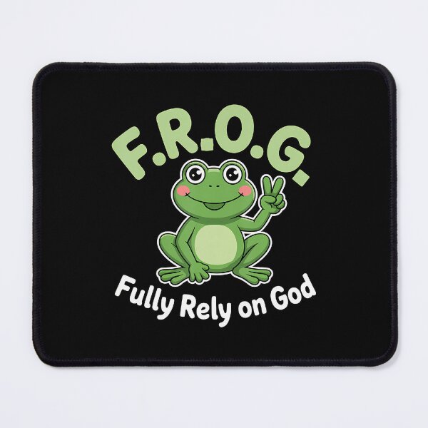 Item preview, Frog Fully Rely On God Christian Quote designed and sold by JaneJanie.