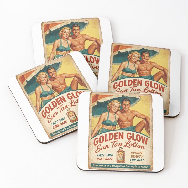 Item preview, Golden Glow Vintage: Your Ticket to a Hollywood Tan designed and sold by ForeverPrintsOK.