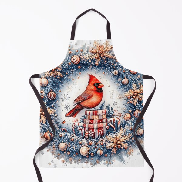 Item preview, Adorable Red Cardinal on Snowflake Christmas Wreath – Glitter & Ornaments designed and sold by AnnDesignStudio.