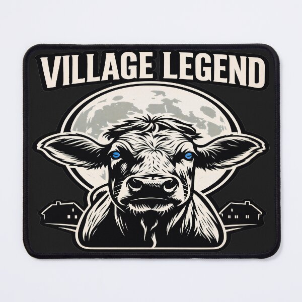 Item preview, Village Legend Cow Shirt, Funny Farmer Gift, Full Moon Cattle Graphic T-Shirt, Rural Life Animal Art designed and sold by IvoryArtDesign.