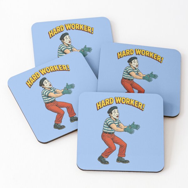 Item preview, Retro Mime Worker – Funny Motivational Cartoon Illustration designed and sold by The Devil's Bargain.