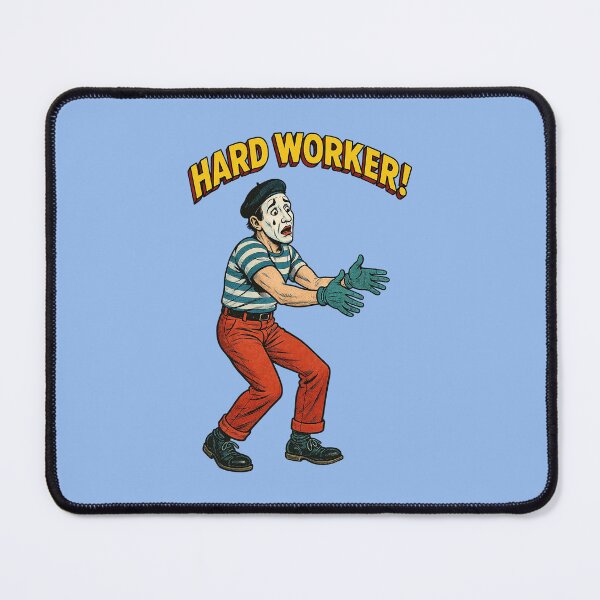 Item preview, Retro Mime Worker – Funny Motivational Cartoon Illustration designed and sold by The Devil's Bargain.