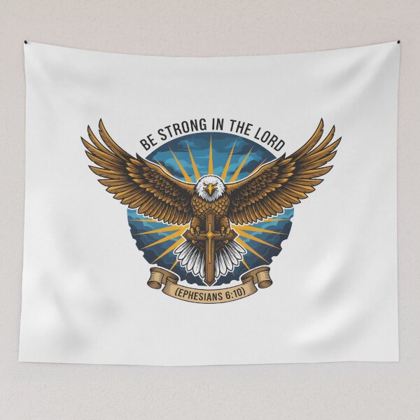 Item preview, Christian Eagle with Cross and Bible Verse Art. designed and sold by loveandlightrb.