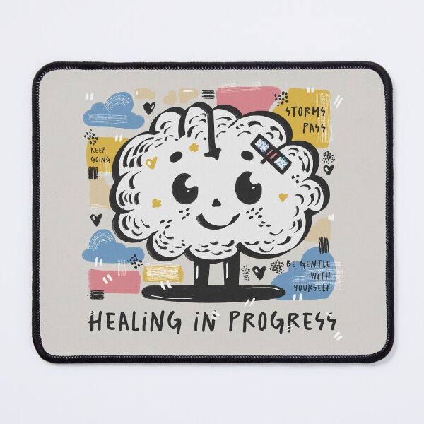 Item preview, Brain with Band-Aid – Healing in Progress designed and sold by DoodleMoodSpace.