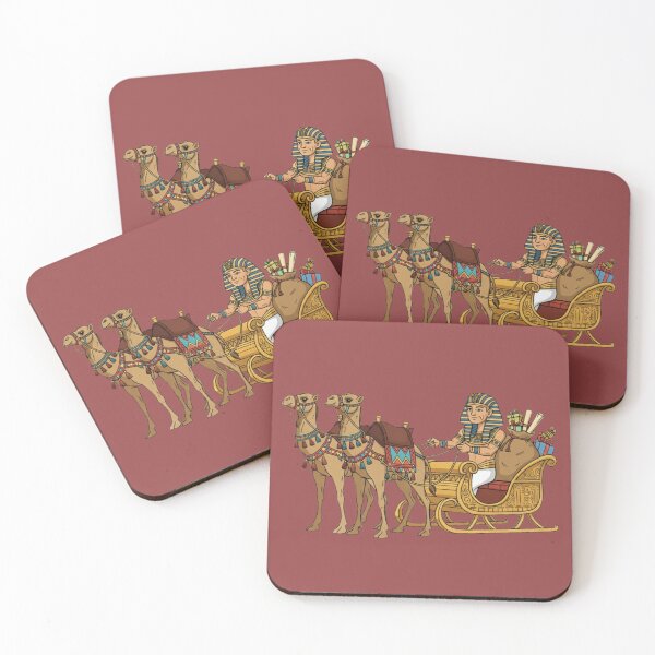 Item preview, Egyptian Pharaoh Santa on a Sleigh with Camels designed and sold by MythoWorldddd.