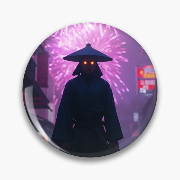 Item preview, Neon Shadow Samurai — Midnight Countdown designed and sold by OhmAuraArt.