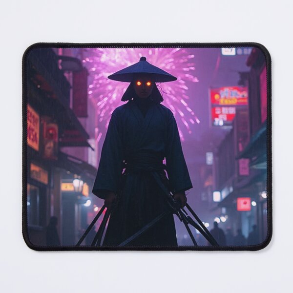 Item preview, Neon Shadow Samurai — Midnight Countdown designed and sold by OhmAuraArt.