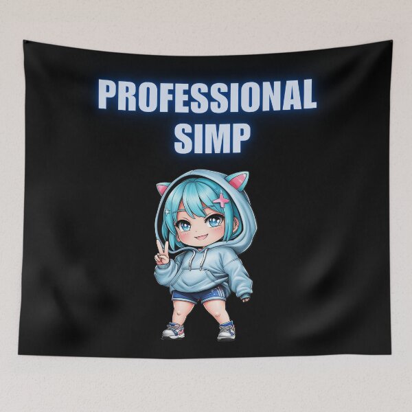 Item preview, Professional Simp Cat Hoodie Chibi Waifu T-Shirt 2025 designed and sold by AnimalMemeHub.