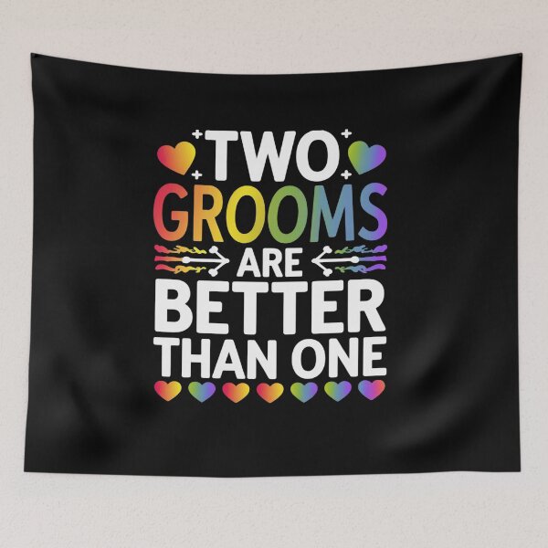 Item preview, Two Grooms Are Better Than One LGBT Gay Wedding Pride  designed and sold by MicanCuteStore.