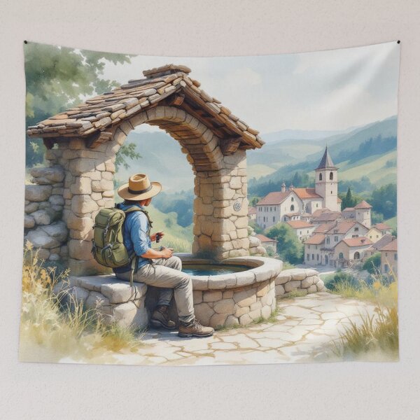 Item preview, Way of St. James, stop at the fountain designed and sold by jefboutique6150.
