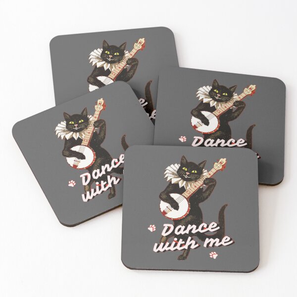 Item preview, Vintage Black Cat Playing Banjo - Dance With Me Romantic Design designed and sold by ConfuseLab Alt.