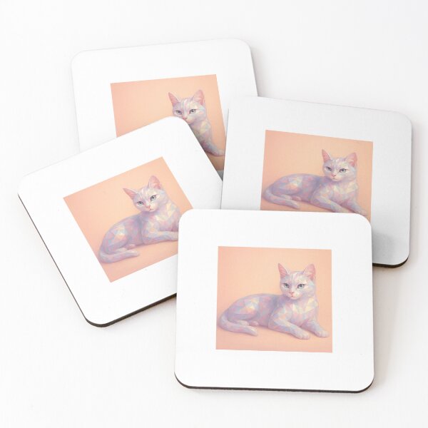 Item preview, Crystal Cleopatra Cat – Opal Faceted Feline Art designed and sold by LovelyCatGalaxy.