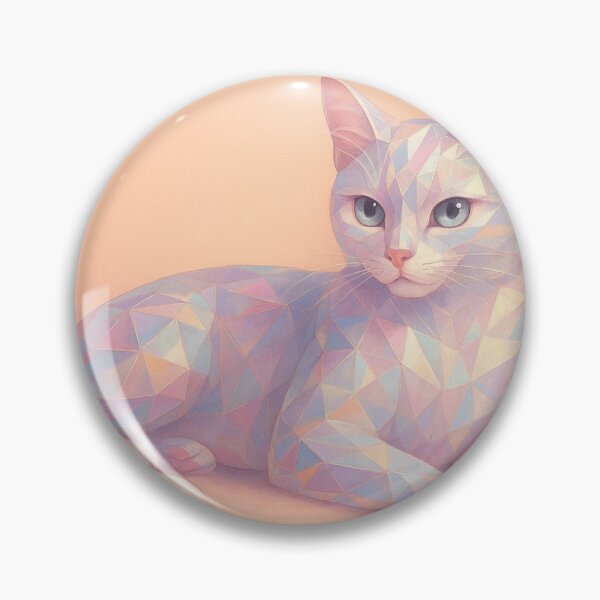 Item preview, Crystal Cleopatra Cat – Opal Faceted Feline Art designed and sold by LovelyCatGalaxy.