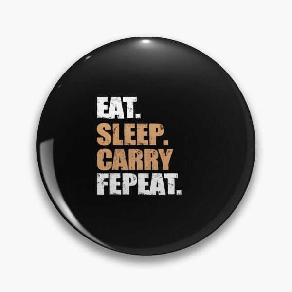Item preview, Eat Sleep Carry Repeat – Bold Motivational Gaming Quote in Distressed Typography on Black Background designed and sold by Bright Nest Studio.