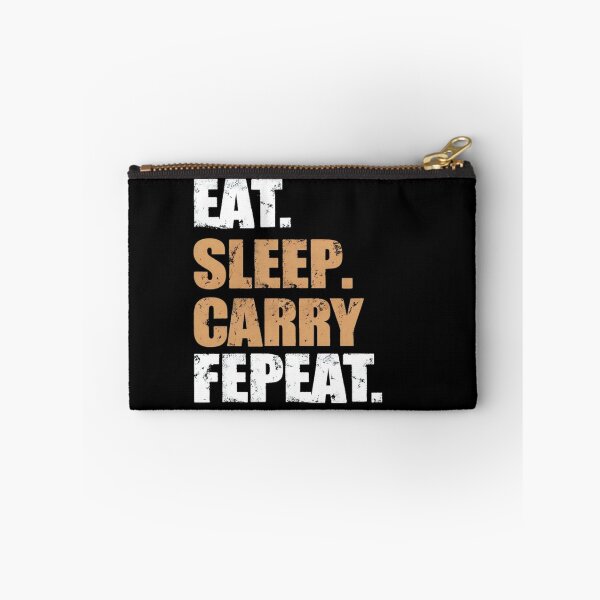 Item preview, Eat Sleep Carry Repeat – Bold Motivational Gaming Quote in Distressed Typography on Black Background designed and sold by Bright Nest Studio.