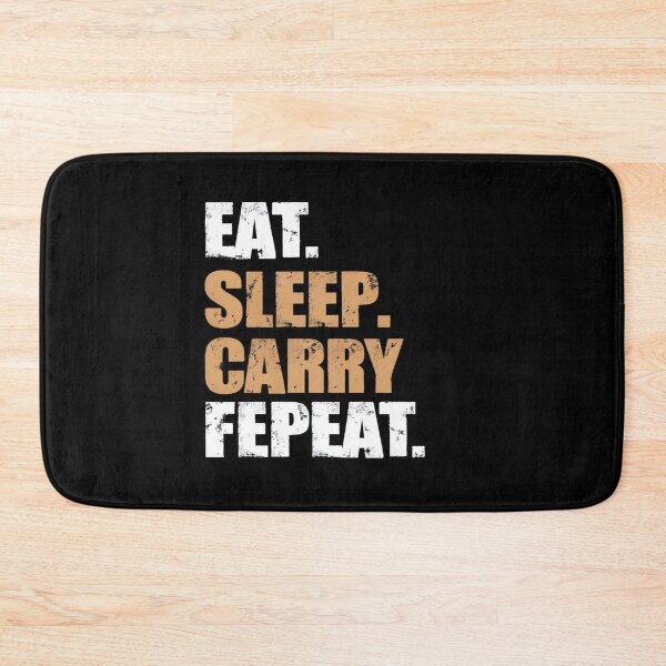 Item preview, Eat Sleep Carry Repeat – Bold Motivational Gaming Quote in Distressed Typography on Black Background designed and sold by Bright Nest Studio.