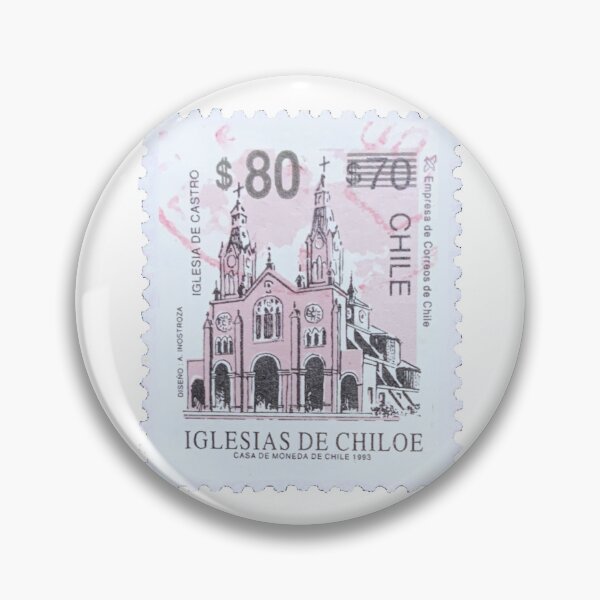 Item preview, Vintage Chile Cathedral Pink Postage Stamp designed and sold by red-amber65.