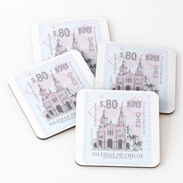 Item preview, Vintage Chile Cathedral Pink Postage Stamp designed and sold by red-amber65.