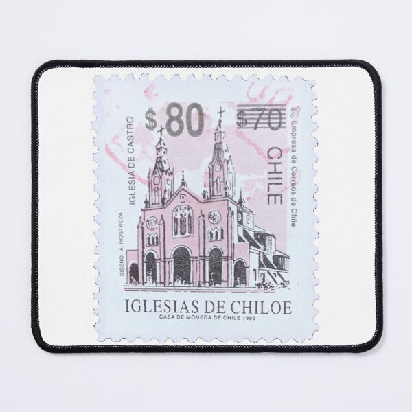 Item preview, Vintage Chile Cathedral Pink Postage Stamp designed and sold by red-amber65.