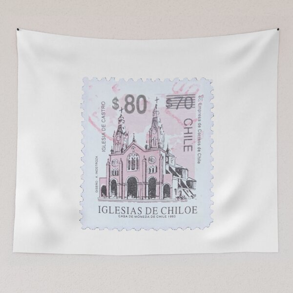 Item preview, Vintage Chile Cathedral Pink Postage Stamp designed and sold by red-amber65.