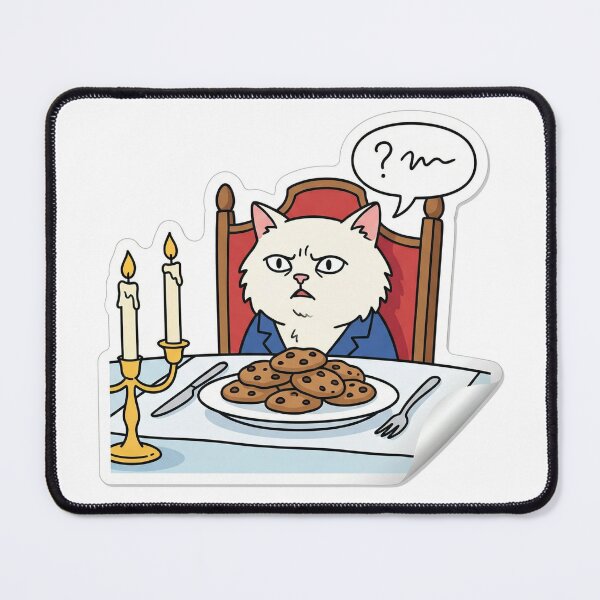 Item preview, Confused Cat Dinner Table Meme Cookies Fancy Cat Internet Meme designed and sold by ArtByYunus.