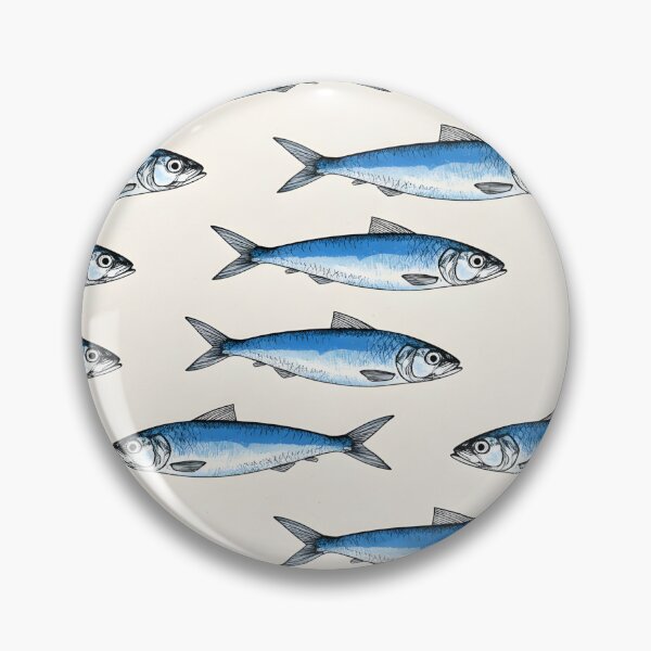 Item preview, BLUE SARDINES WALLPAPER PATTERN designed and sold by infinitearte.