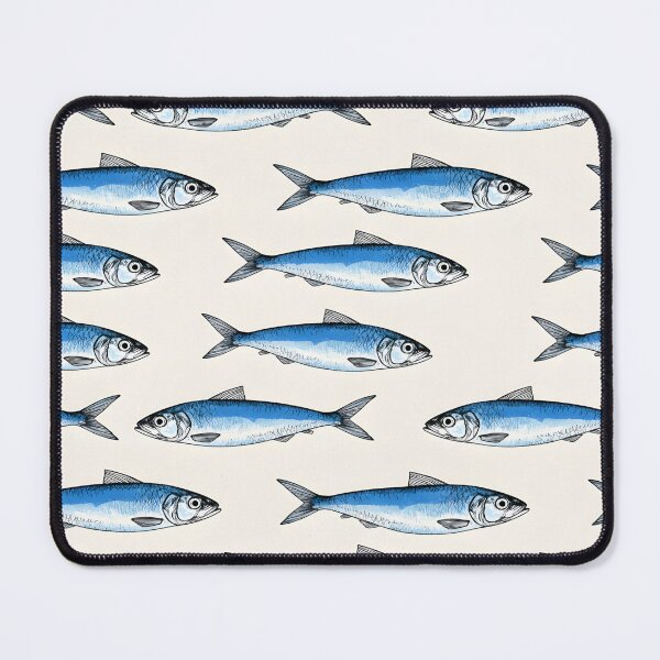 Item preview, BLUE SARDINES WALLPAPER PATTERN designed and sold by infinitearte.