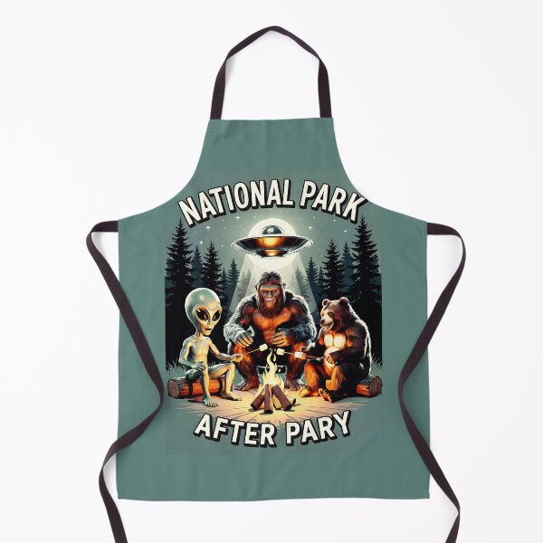 Item preview, “National Park After Party” – Alien, Bigfoot & Bear Campfire | Funny Retro Adventure designed and sold by paulo silveira.
