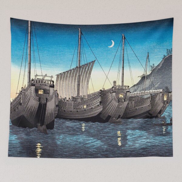 Item preview, Docked Ships at Dusk designed and sold by MINE Design-Works.