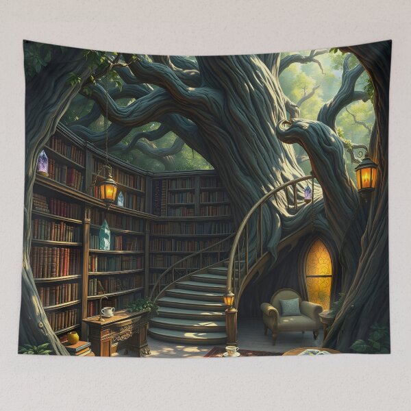 Item preview, Library Nestled Within The Branches designed and sold by Wiss2Arts.