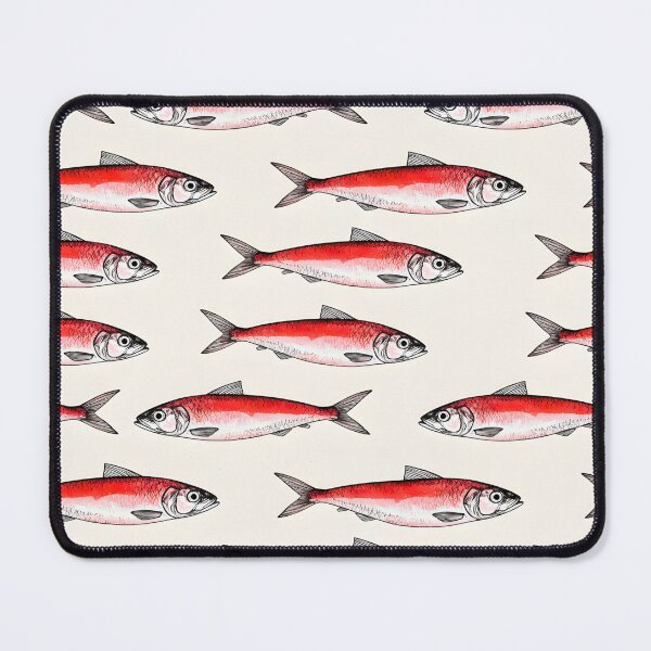 Item preview, RED SARDINES WALLPAPER PATTERN designed and sold by infinitearte.