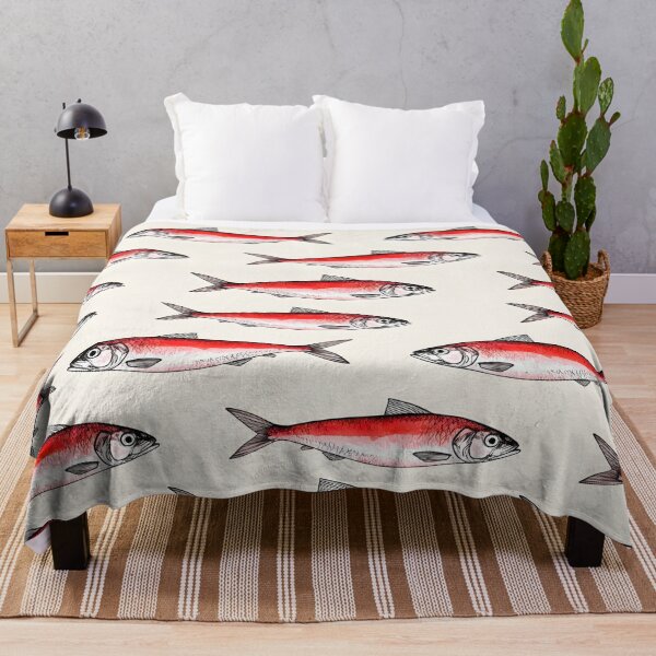 Item preview, RED SARDINES WALLPAPER PATTERN designed and sold by infinitearte.