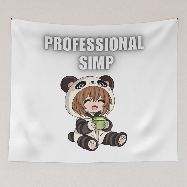 Item preview, Professional Simp Panda Hoodie Chibi Waifu Holding Coffee Mug T-Shirt 2025 designed and sold by AnimalMemeHub.