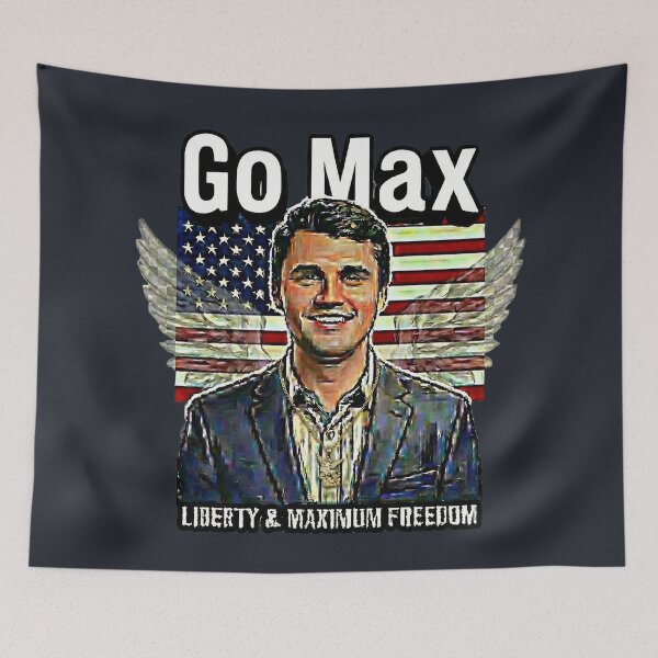 Item preview, Go Max: Charlie Kirk Political Statement – Liberty & Maximum Freedom - Navy Suit - Black edition designed and sold by Miss Cutie Designs.