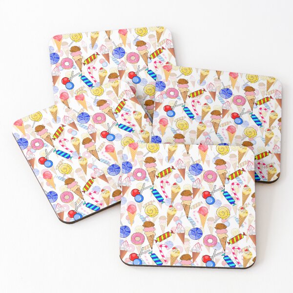 Item preview, Ice-cream, Donuts, Sweets, Lollipop Design - White  designed and sold by PatternTitan.