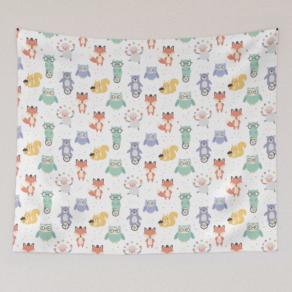 Item preview, Cute Circus Forest Animals Pattern designed and sold by dreephic22.