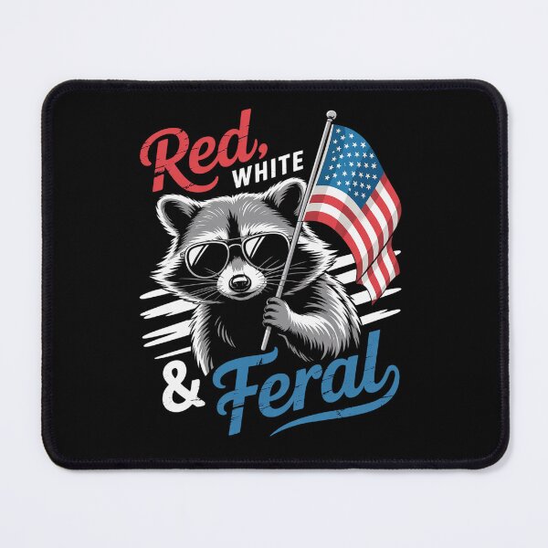 Item preview, Red White And Feral Racoon 4Th Of July designed and sold by johnertullio.