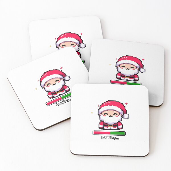 Item preview, Pixel Santa Loading – Cute Gamer Christmas designed and sold by MelocotonDreams.