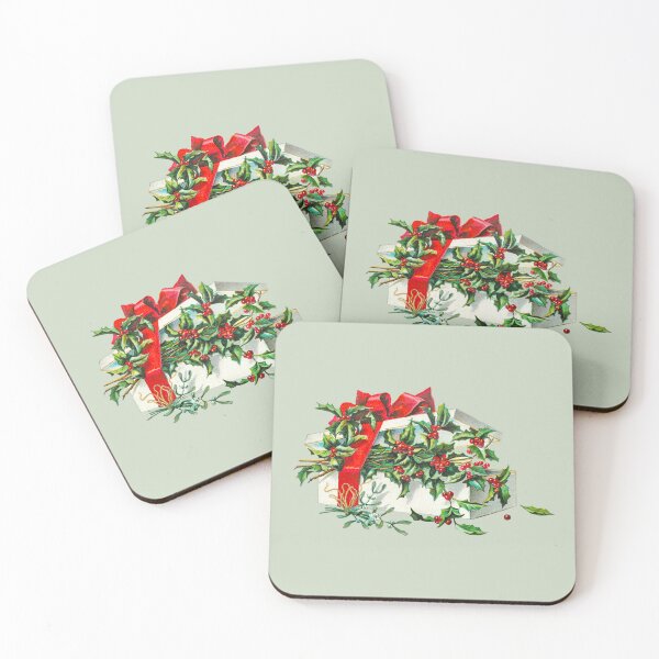 Item preview, Vintage Holly Gift Box Christmas Art designed and sold by AzizamWorks.