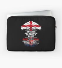 English Grown With Croatian Roots Gift For Croatian From Croatia - Croatia Flag in Roots Laptop Sleeve