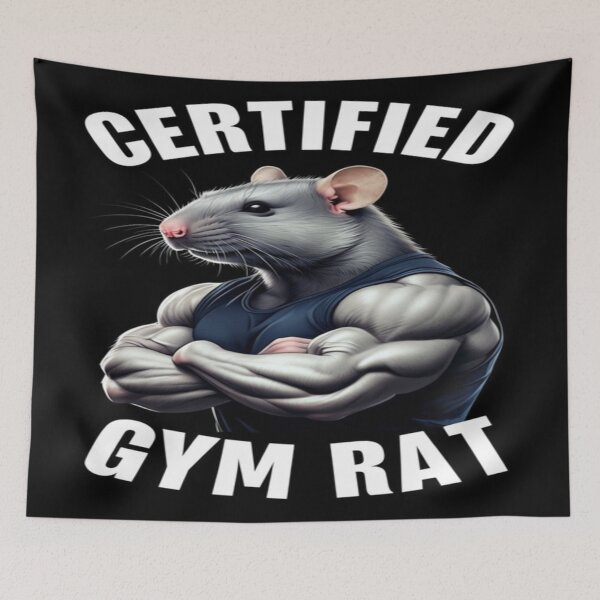 Item preview, Muscle Rat Gym Humor Art – Certified Gym Rat Fitness Poster for Weightlifting Motivation designed and sold by Bright Nest Studio.