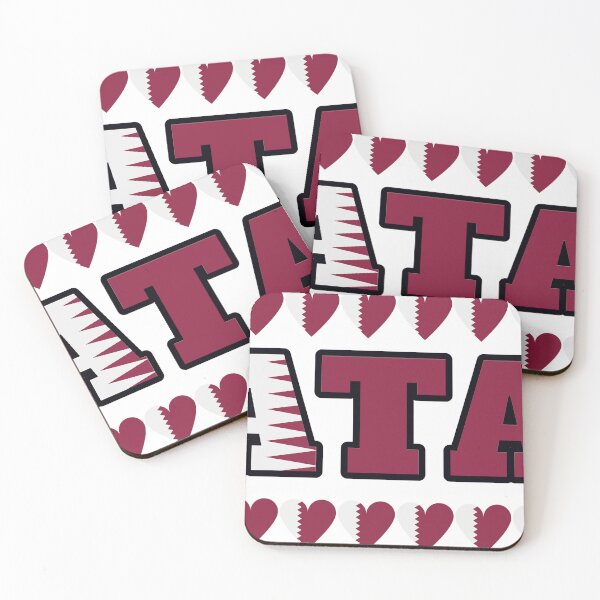 Item preview, Qatar Flag Letters And Hearts designed and sold by TheIconSmith.