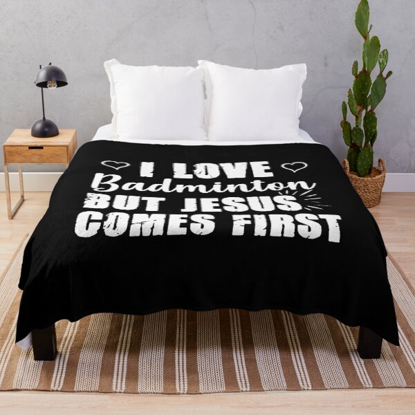 Item preview, Badminton Lover Jesus Comes First God Church Christian designed and sold by JoannMinndy.