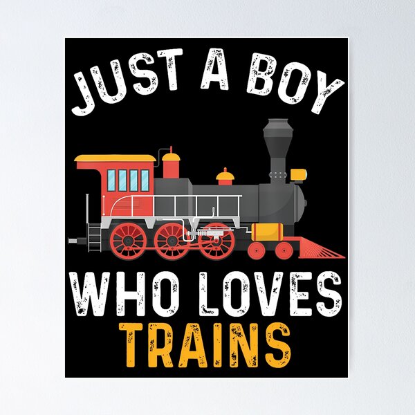 Item preview, Just A Boy Who Loves Trains Toddler Kids designed and sold by RebeccaCelia.