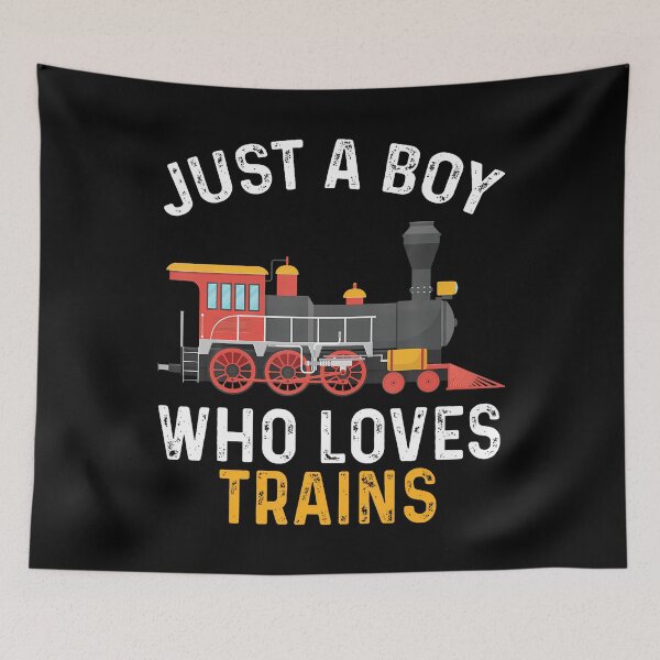 Item preview, Just A Boy Who Loves Trains Toddler Kids designed and sold by RebeccaCelia.