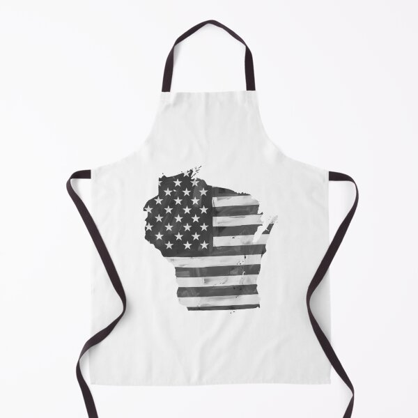 Item preview, Wisconsin State Stars & Stripes Silhouette – Black and White designed and sold by Paper Drip.