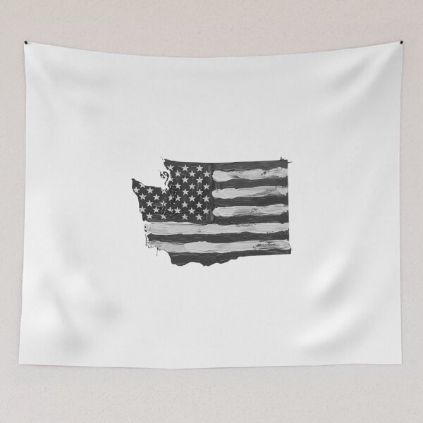 Item preview, Washington State Stars & Stripes Silhouette – Black and White designed and sold by Paper Drip.