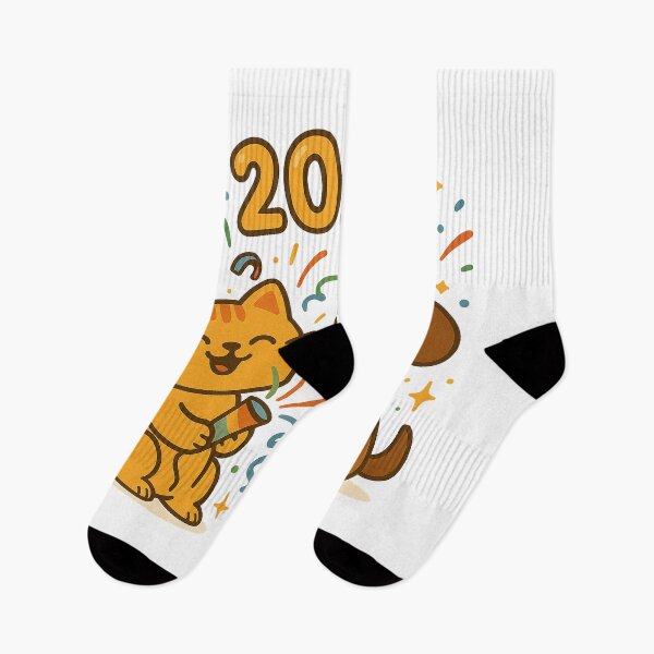 Item preview, Party Popper Burst 2026 – Cute Cat and Dog New Year Kawaii Illustration designed and sold by StyleLap.