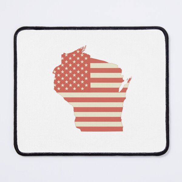 Item preview, Wisconsin USA Flag Silhouette – Stars and Stripes State Outline designed and sold by Paper Drip.